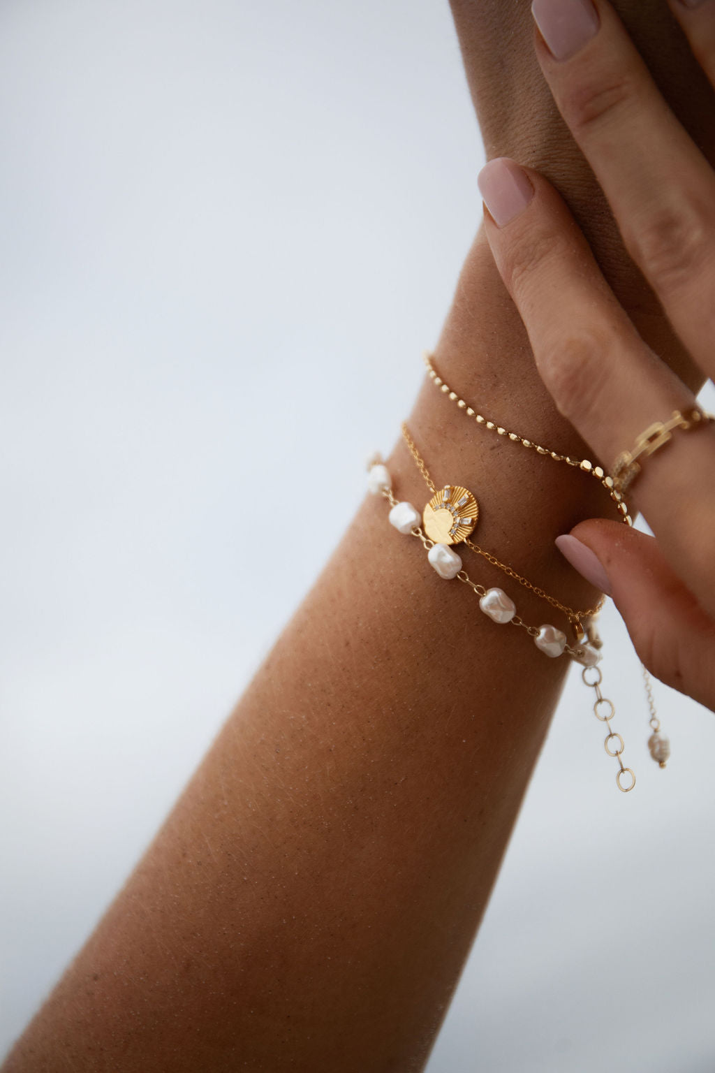 Gold Filled Flat Beaded Bracelet