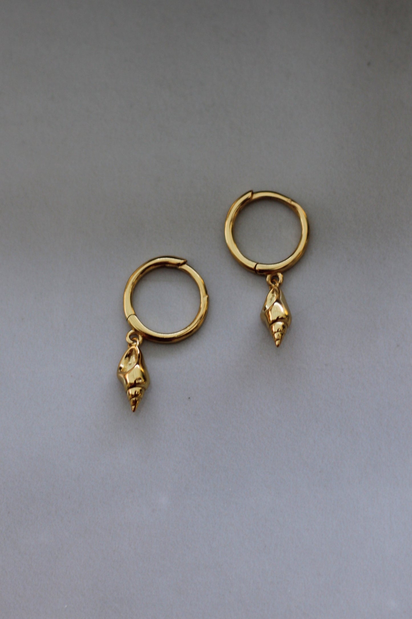 Conch Shell Dangle Huggies
