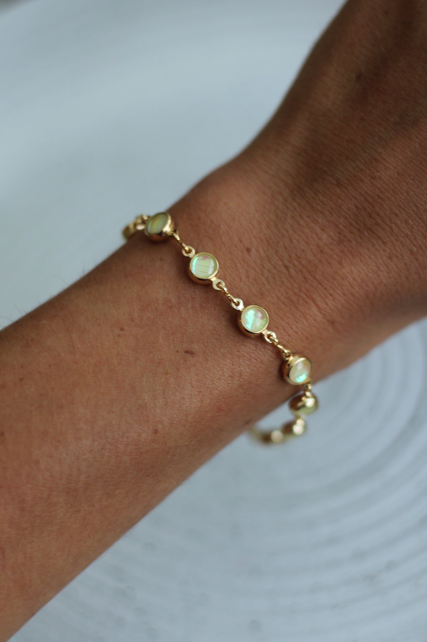 Gold Filled Rounded Opal Bracelet