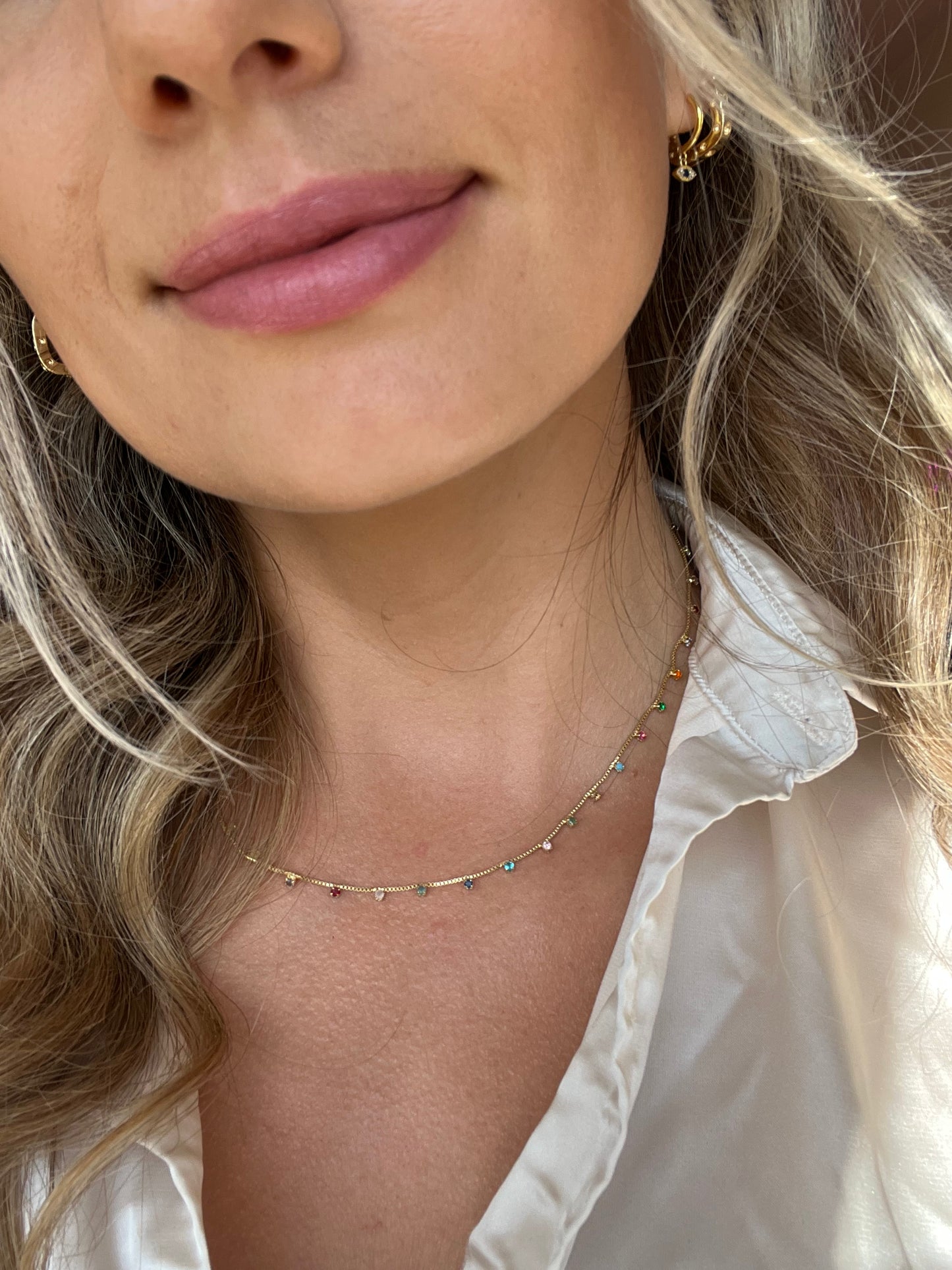 Gold Filled Rainbow Necklace