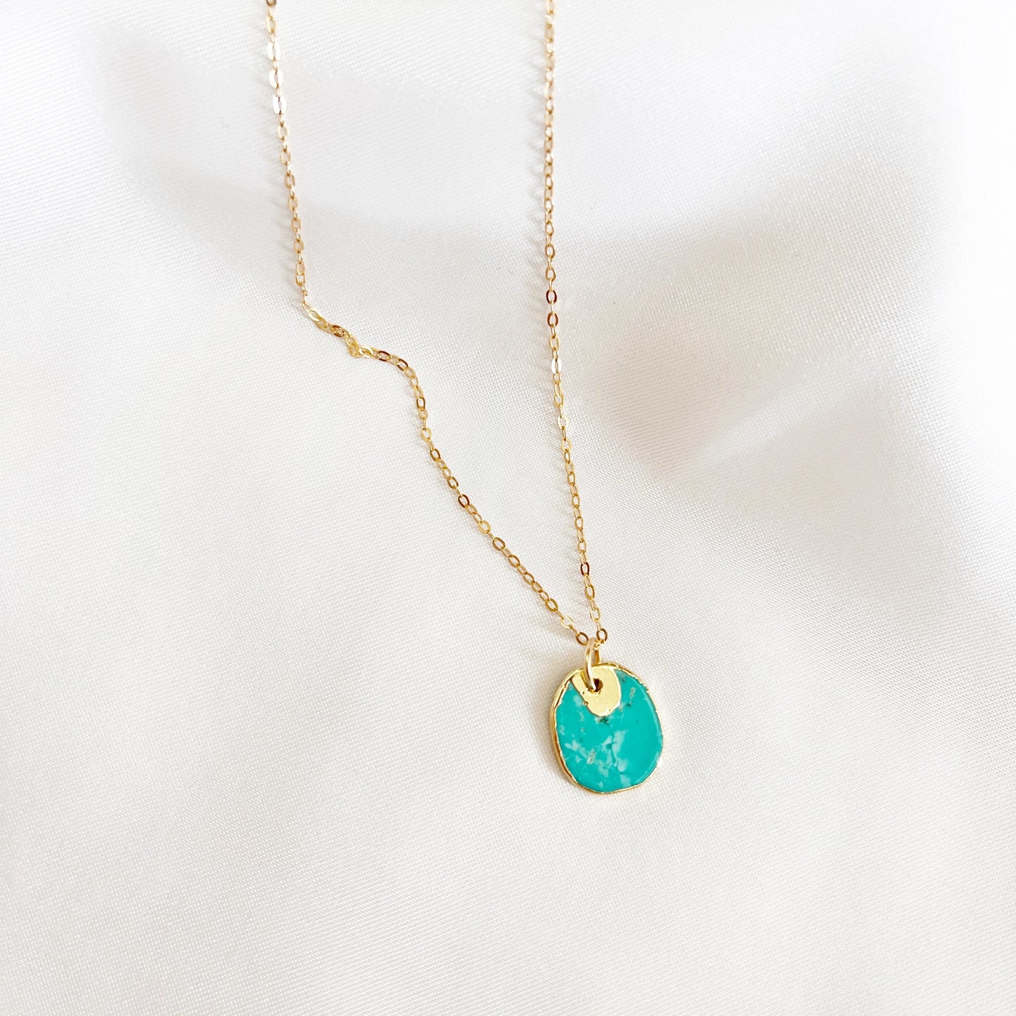 Gold Filled Genuine Turquoise Necklace