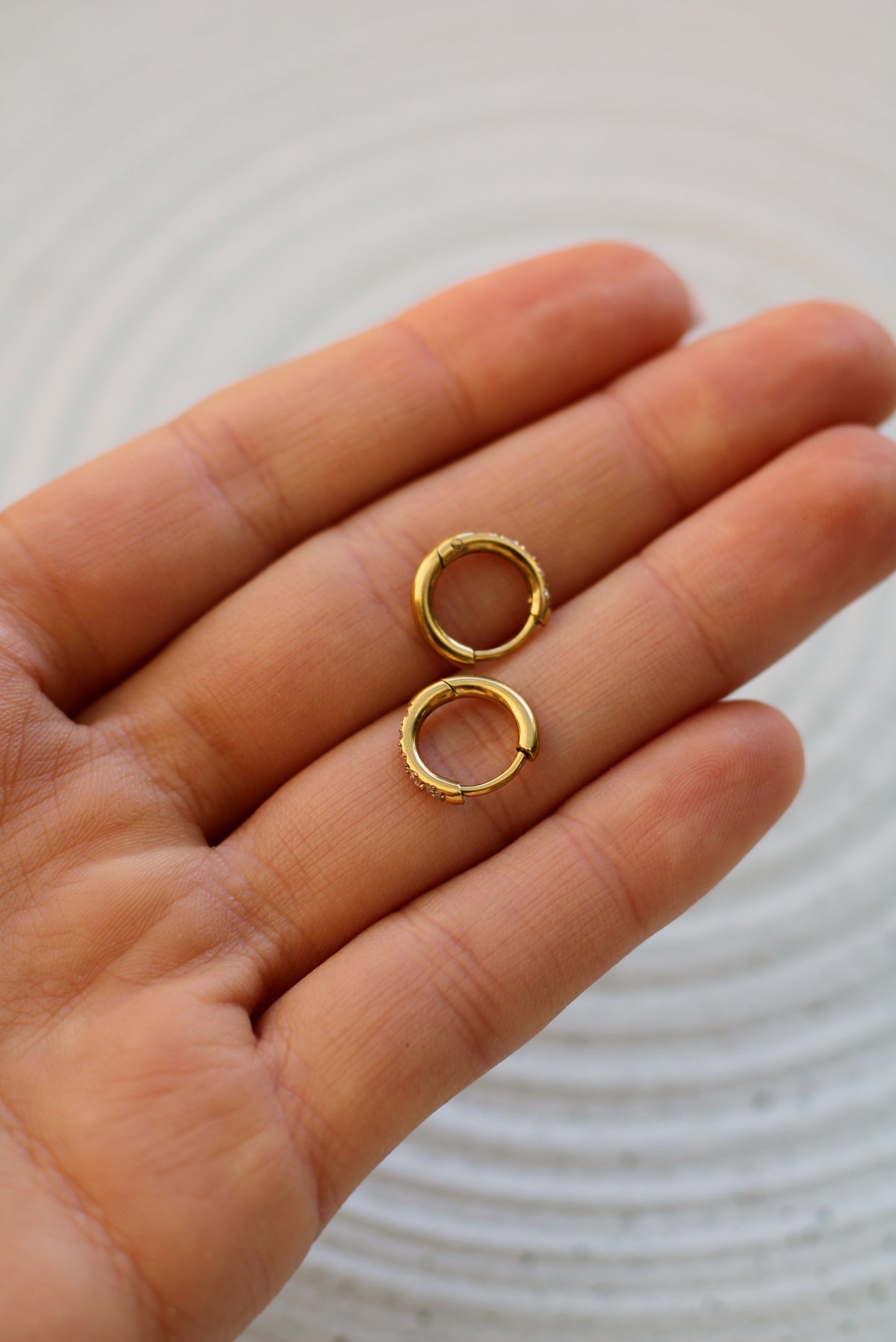 Gold Cubic Zirconia Huggies