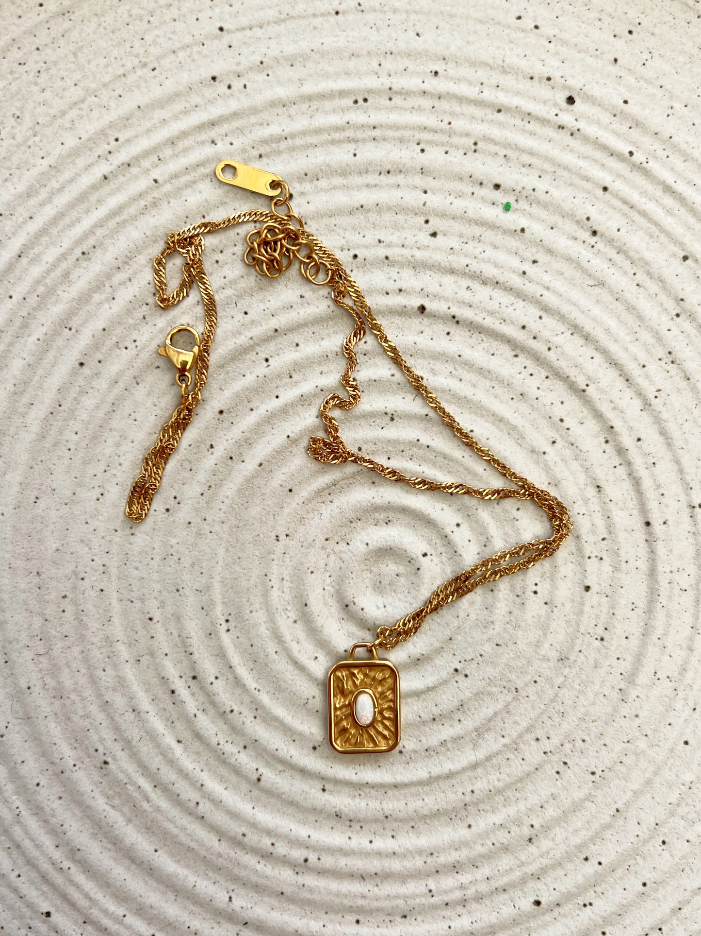 Gold Opal Burst Necklace