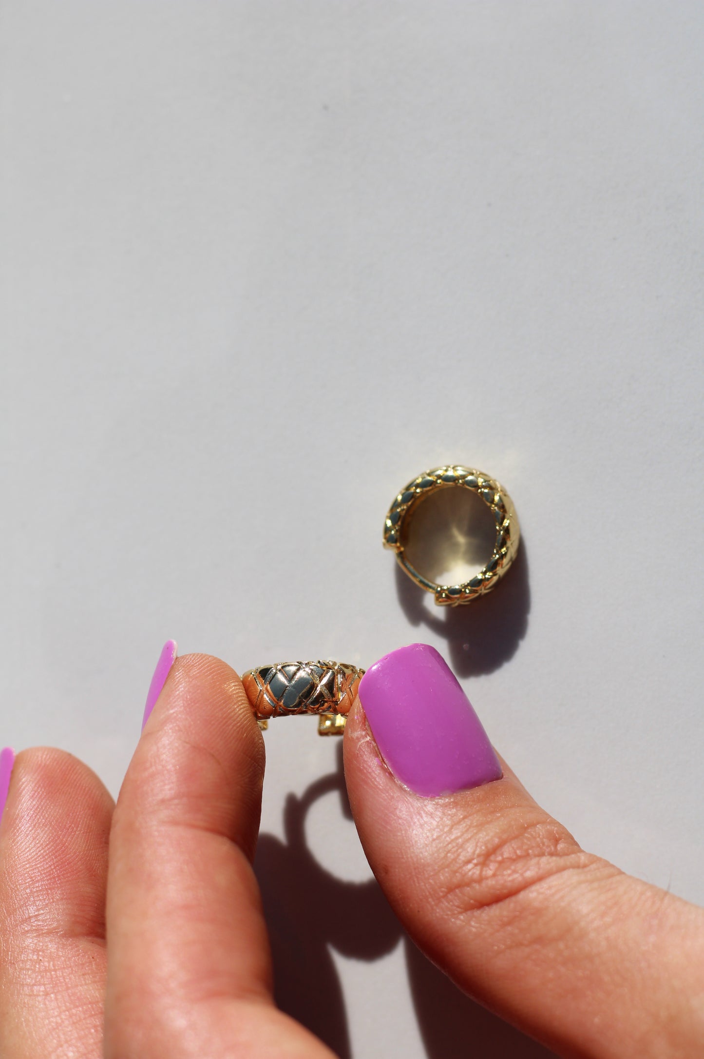 Gold filled Criss Cross Huggie Hoops