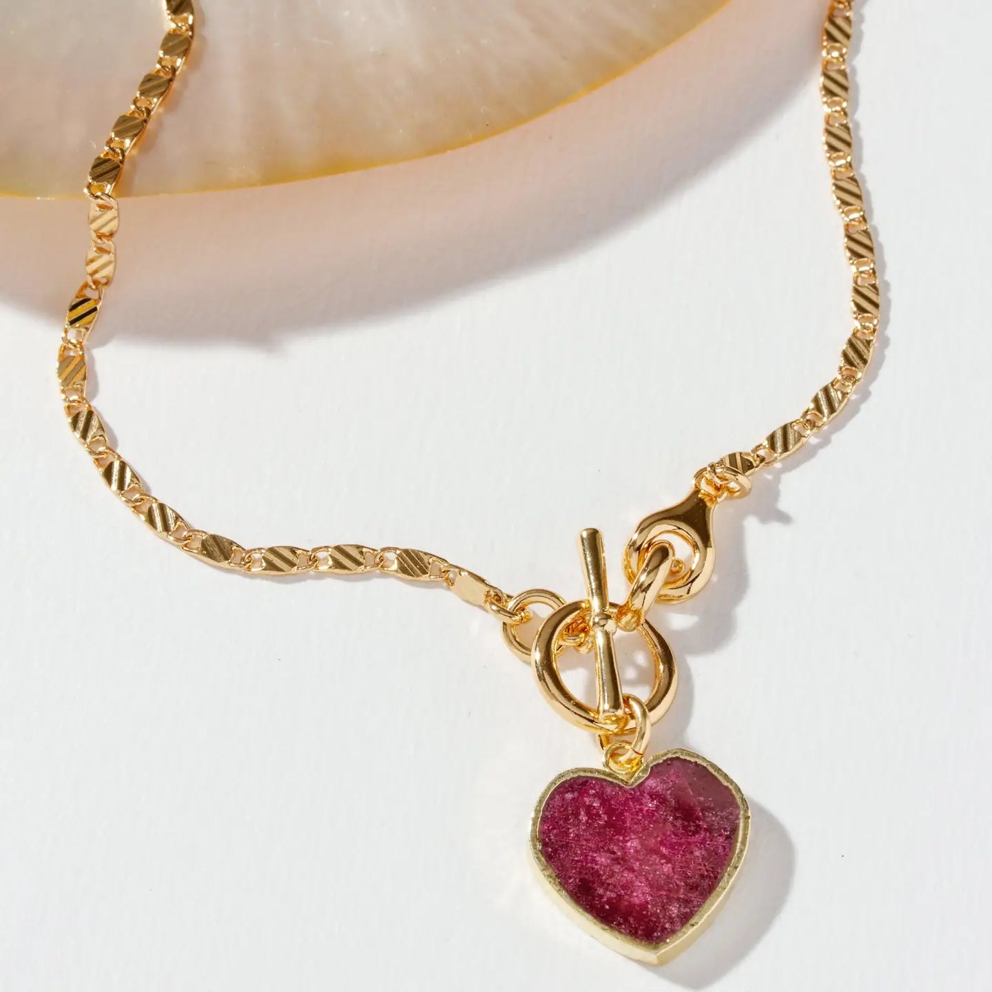 Genuine Ruby Self Love Toggle Necklace