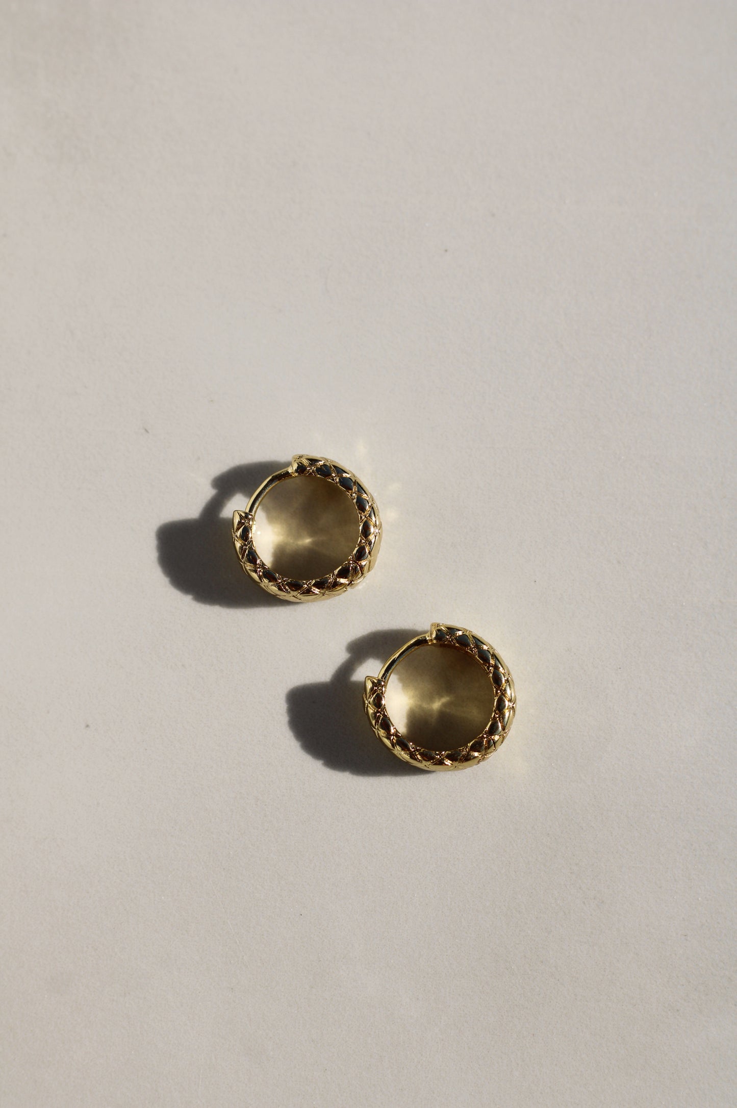 Gold filled Criss Cross Huggie Hoops