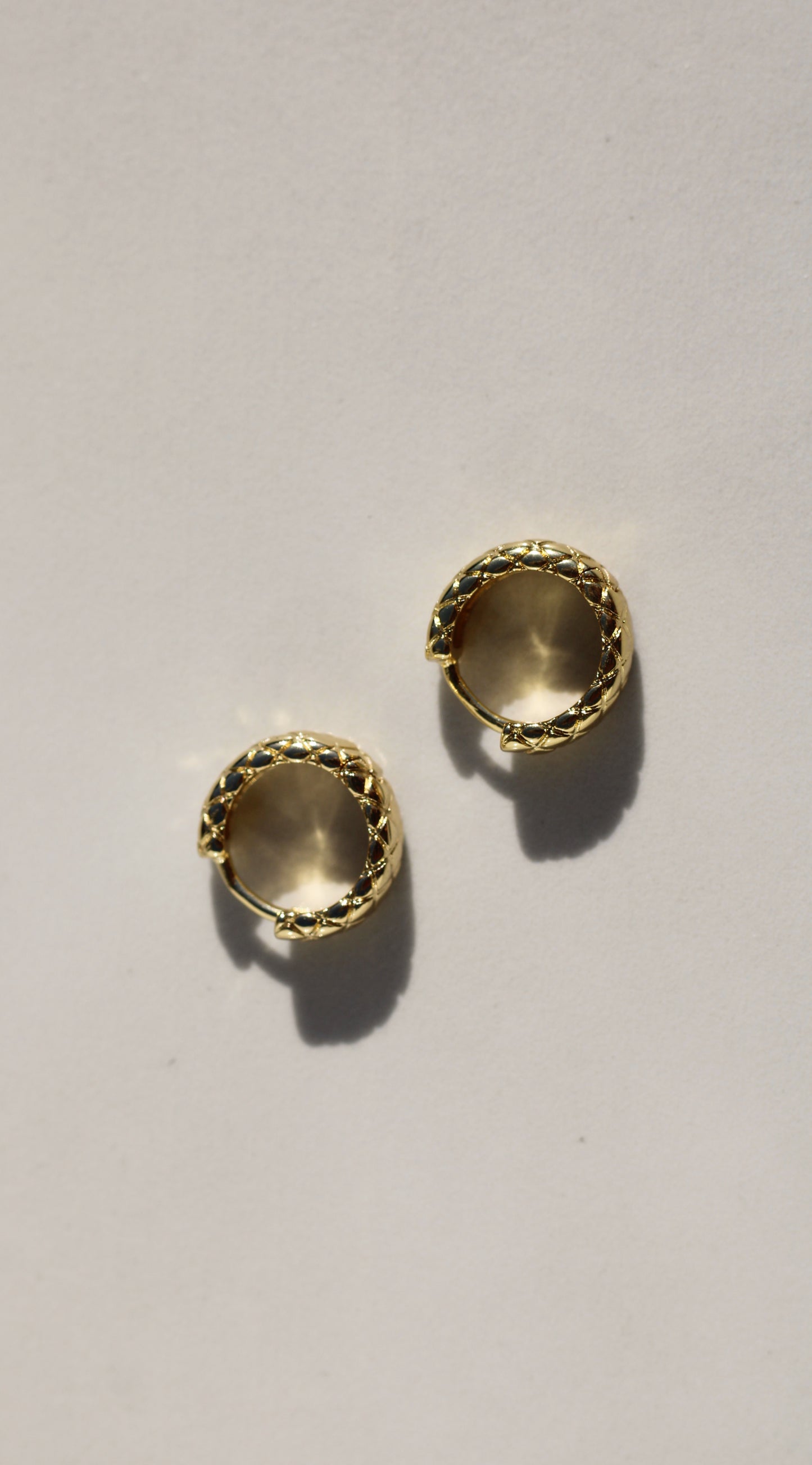 Gold filled Criss Cross Huggie Hoops