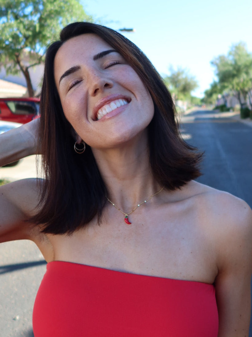 "Caliente" Chili Pepper Necklace X Chelsea Delgado