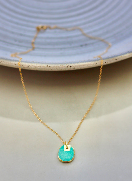 14k Gold Filled Genuine Turquoise Necklace