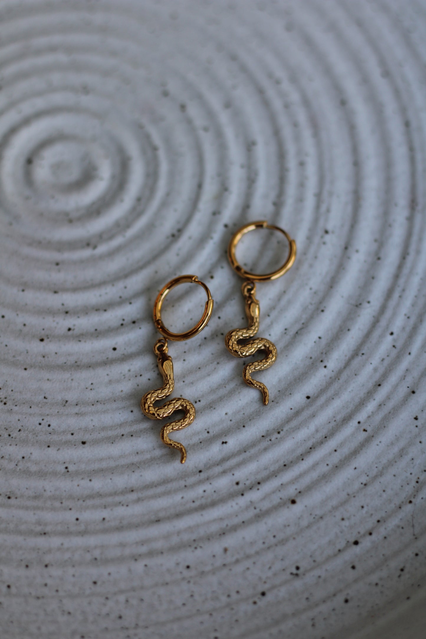 18k Gold Snake Earrings