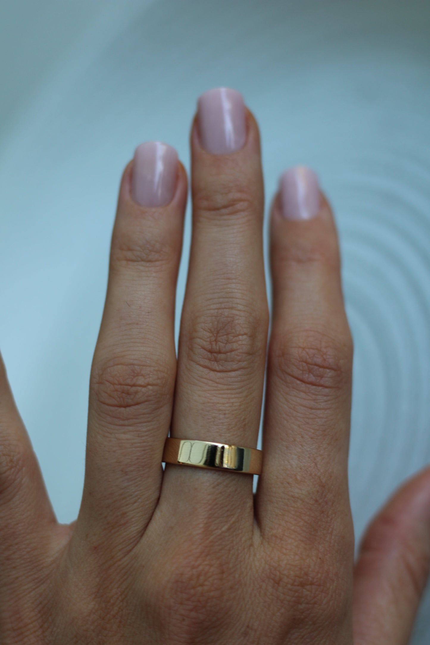 18k Gold Filled Polished Flat Band Ring