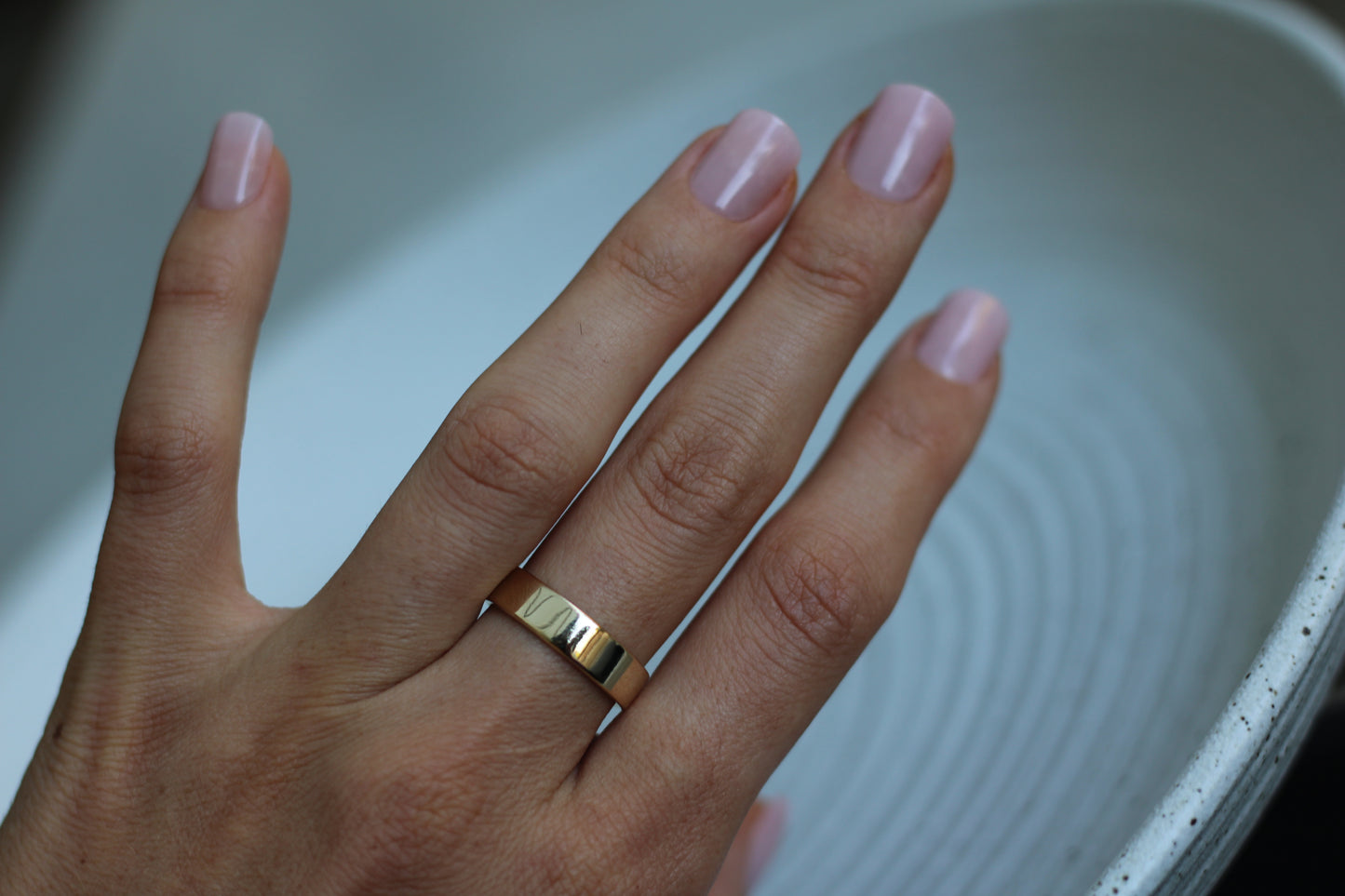 18k Gold Filled Polished Flat Band Ring