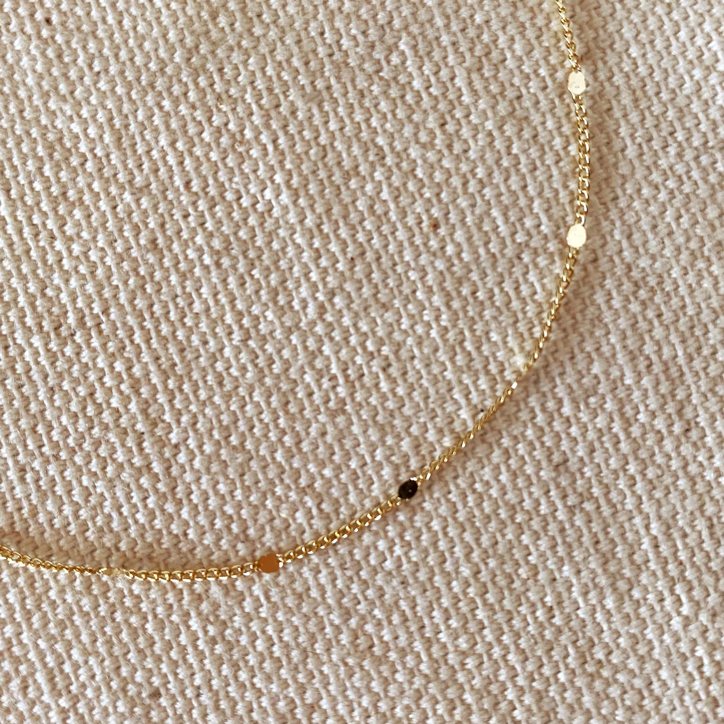 Gold Filled & Mini flat Dotted Gold Chain Bracelet