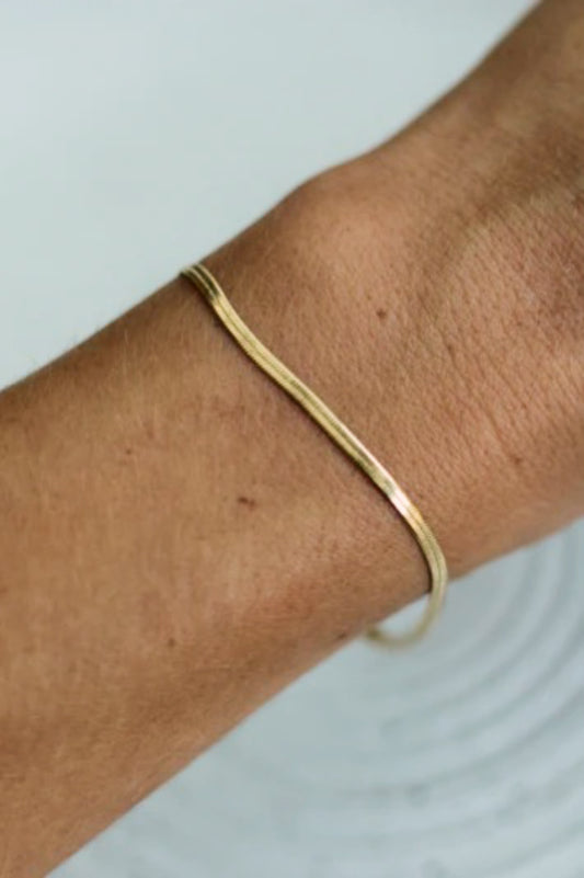 18k Gold Filled Herringbone Bracelet