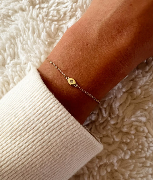 18k Gold Cubic Zircon Tiny Star Bracelet