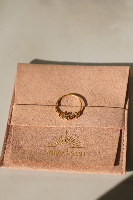 14k Gold Filled Tiny Hoops Fidget Ring