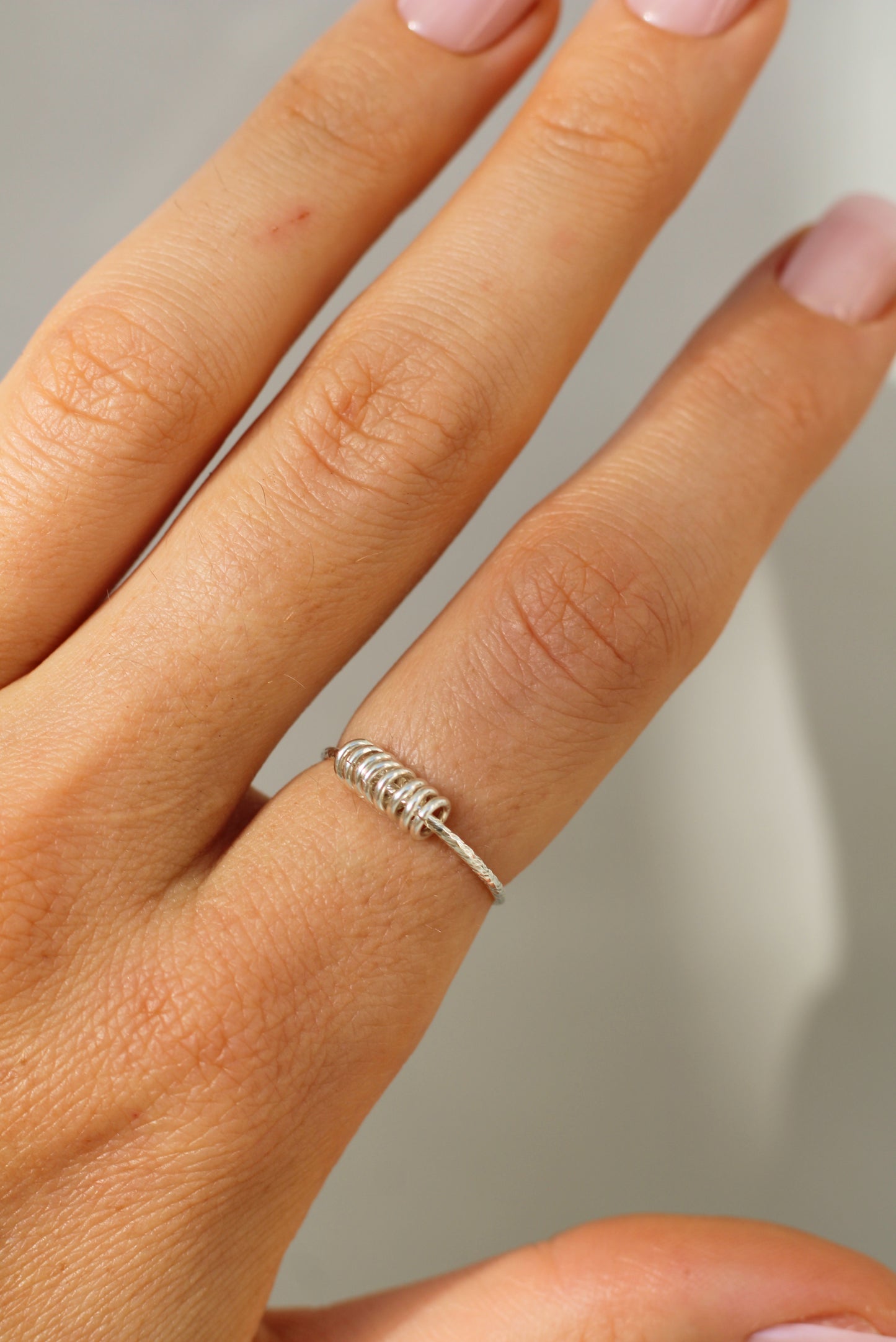 Tiny Hoops Fidget Sterling Silver Ring