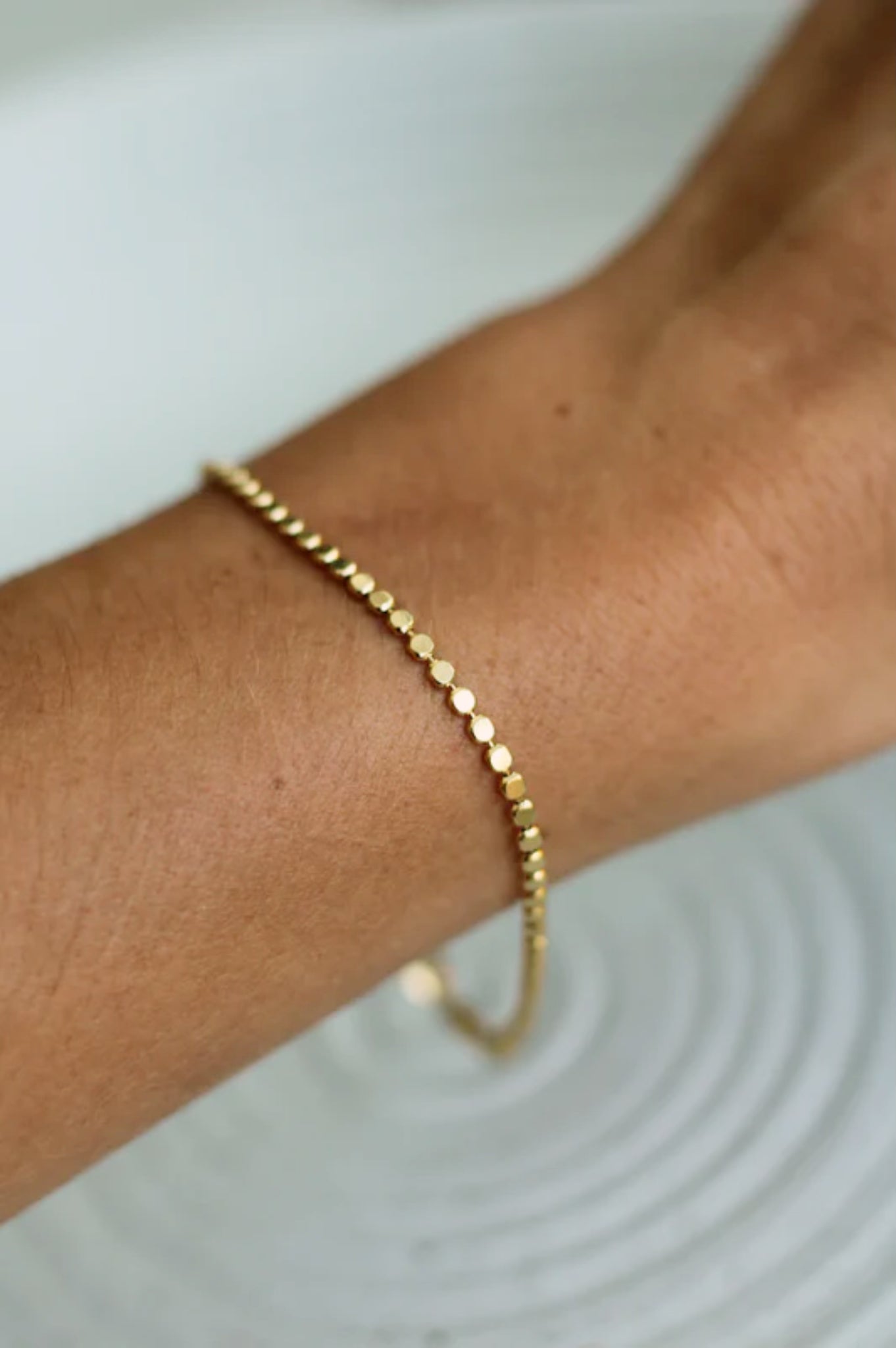 18k Gold Filled 2mm Dot Ball Bracelet